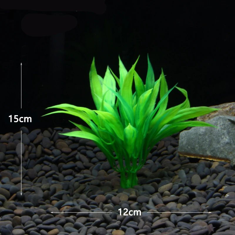 1PC Plastic Manmade Water Plant Grass Decor akvaryum dekor Green 15cm Height for Aquarium Simulation Artificial plants