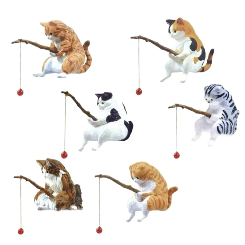 Fishing Cat Ornaments Aquarium Decoration Fish Landscaping Cartoon Cat Statue Mini Resin Figurine Home Decorations Fishing Cat Ornaments Aquarium Decoration Fish Landscaping Cartoon Cat Statue Mini Resin Figurine Home Decorations