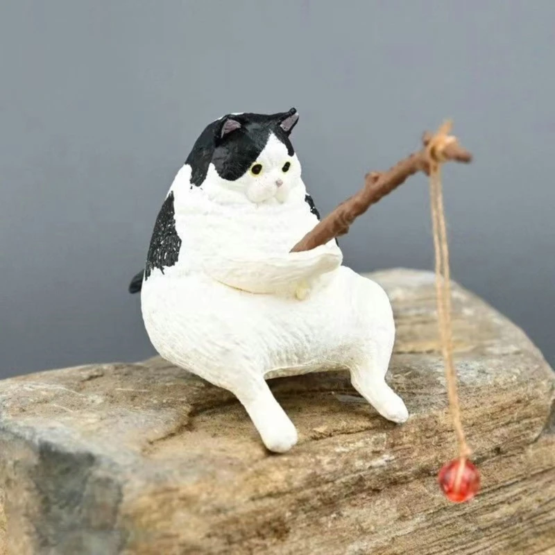 Fishing Cat Ornaments Aquarium Decoration Fish Landscaping Cartoon Cat Statue Mini Resin Figurine Home Decorations Fishing Cat Ornaments Aquarium Decoration Fish Landscaping Cartoon Cat Statue Mini Resin Figurine Home Decorations
