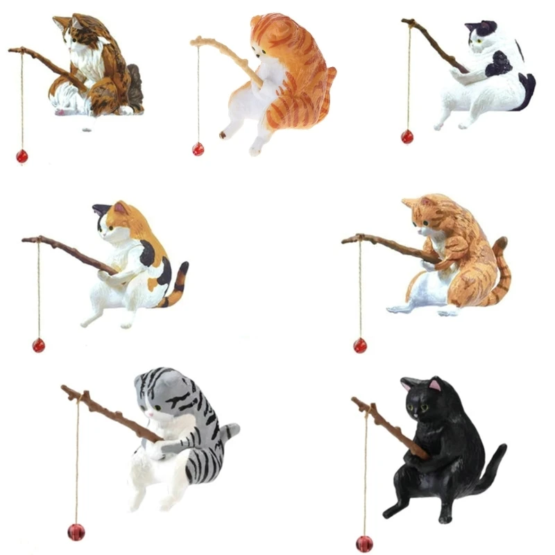 Fishing Cat Ornaments Aquarium Decoration Fish Landscaping Cartoon Cat Statue Mini Resin Figurine Home Decorations Fishing Cat Ornaments Aquarium Decoration Fish Landscaping Cartoon Cat Statue Mini Resin Figurine Home Decorations
