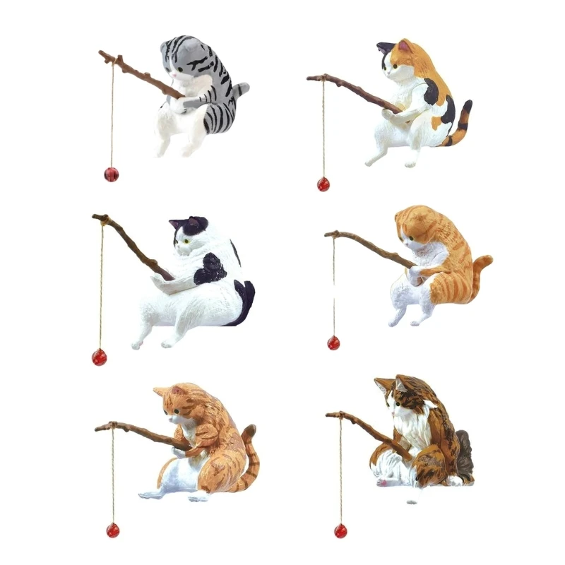 Fishing Cat Ornaments Aquarium Decoration Fish Landscaping Cartoon Cat Statue Mini Resin Figurine Home Decorations Fishing Cat Ornaments Aquarium Decoration Fish Landscaping Cartoon Cat Statue Mini Resin Figurine Home Decorations