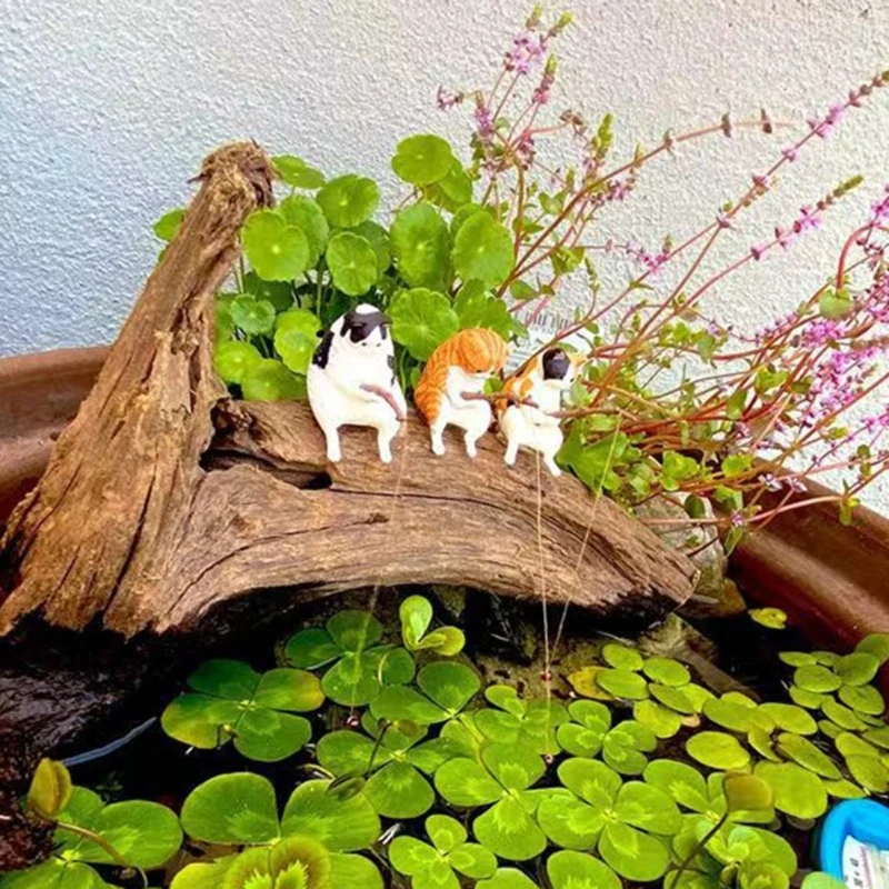 Fishing Cat Ornaments Aquarium Decoration Fish Landscaping Cartoon Cat Statue Mini Resin Figurine Home Decorations Fishing Cat Ornaments Aquarium Decoration Fish Landscaping Cartoon Cat Statue Mini Resin Figurine Home Decorations