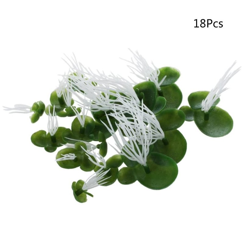 Artificial Duckweeds 18 Pieces Floating Green Leaf for Fish for Tank Aquarium