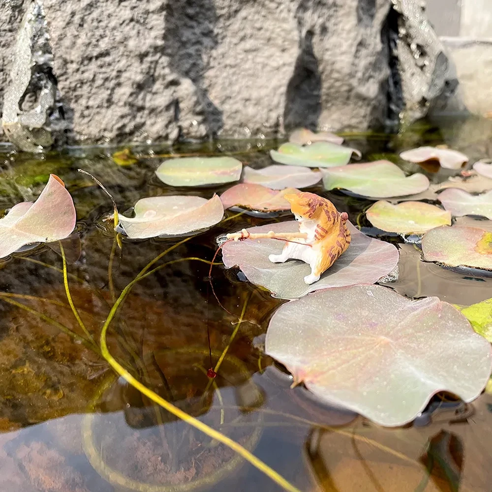 Fuuny Creative Aquarium Decoration Small Fishing Cat Aquarium Accessories Landscaping Ornament Fish Tank Accessories Diy