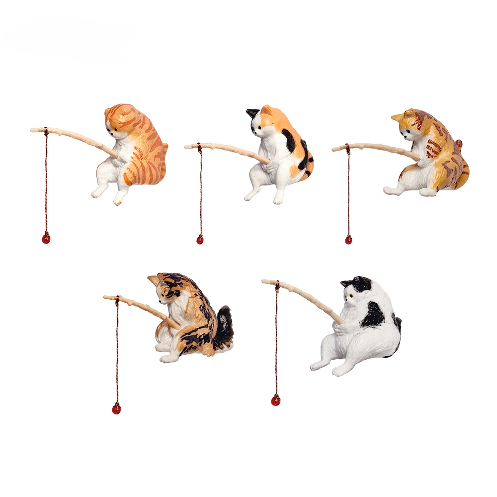 Fuuny Creative Aquarium Decoration Small Fishing Cat Aquarium Accessories Landscaping Ornament Fish Tank Accessories Diy