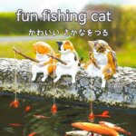 Fuuny Creative Aquarium Decoration Small Fishing Cat Aquarium Accessories Landscaping Ornament Fish Tank Accessories Diy
