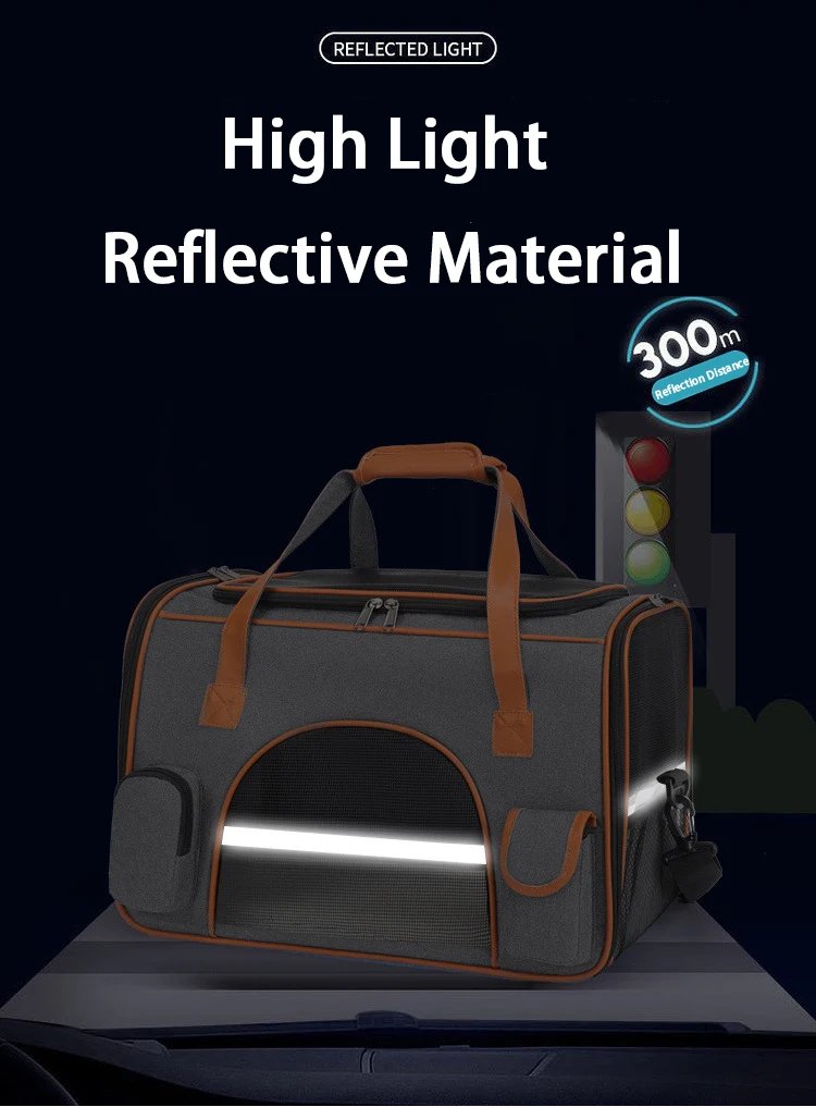 Dog Pet Carrier Bag Anti-Collapse Design Multiple Storage Pockets Cat Travel Handbag for Medium Cats, Puppy, Rabbits and Other S