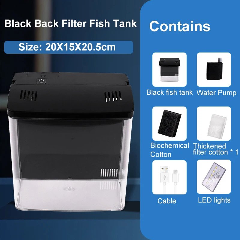 Fish tank living room small mini Douyu tank household tabletop ecological tank self circulating back filter goldfish tank Fish tank living room small mini Douyu tank household tabletop ecological tank self circulating back filter goldfish tank