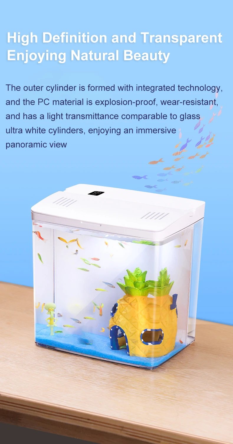 Fish tank living room small mini Douyu tank household tabletop ecological tank self circulating back filter goldfish tank Fish tank living room small mini Douyu tank household tabletop ecological tank self circulating back filter goldfish tank