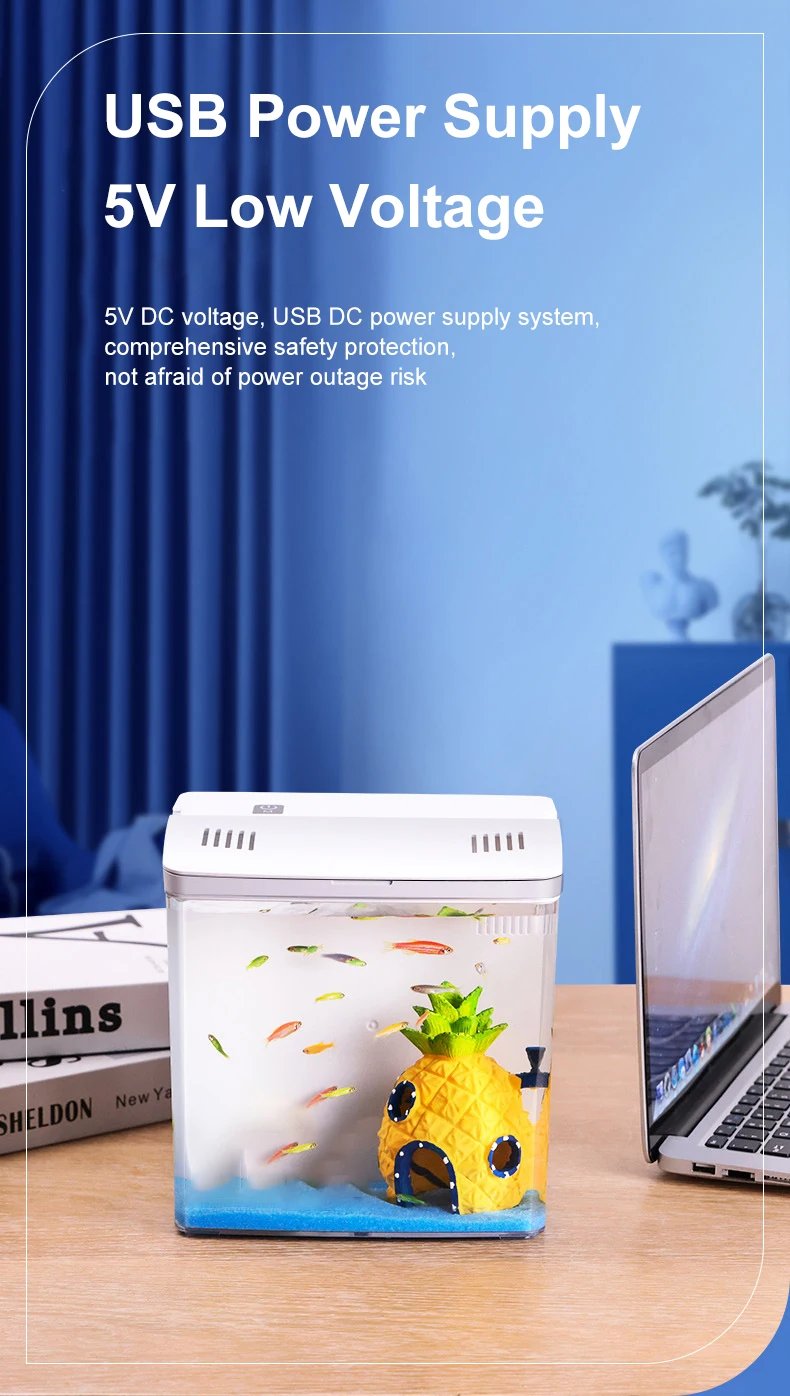 Fish tank living room small mini Douyu tank household tabletop ecological tank self circulating back filter goldfish tank Fish tank living room small mini Douyu tank household tabletop ecological tank self circulating back filter goldfish tank