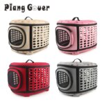 Travel Pet Bag Cat Flower Carriers Bags Breathable Pink Folding Small Dog Outdoor Shoulder Bag Folding Cats Carrying - Image 3