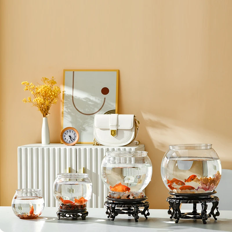Transparent Round Ornamental Fish Tank Portable Goldfish Small Fish Bowl Pet Plastic Lightweight Desk Aquarium Bowl Home Decor Transparent Round Ornamental Fish Tank Portable Goldfish Small Fish Bowl Pet Plastic Lightweight Desk Aquarium Bowl Home Decor