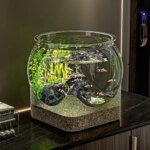 Fish Tank Aquarium Transparent Round Ornamental Portable Goldfish FishBowl Plastic Lightweight Aquarium for Fish Home Desk Decor - Image 6