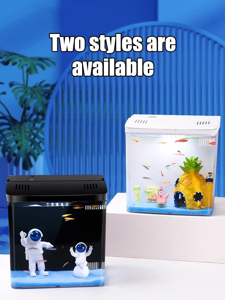 1PC Household fish tank, living room, small mini betta fish tank, desktop ecological tank