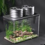 PET+ABS Fish Tank New Transparent with Lid Aquarium Drop Resistant Hydroponic Tank Turtle Tank Home - Image 2