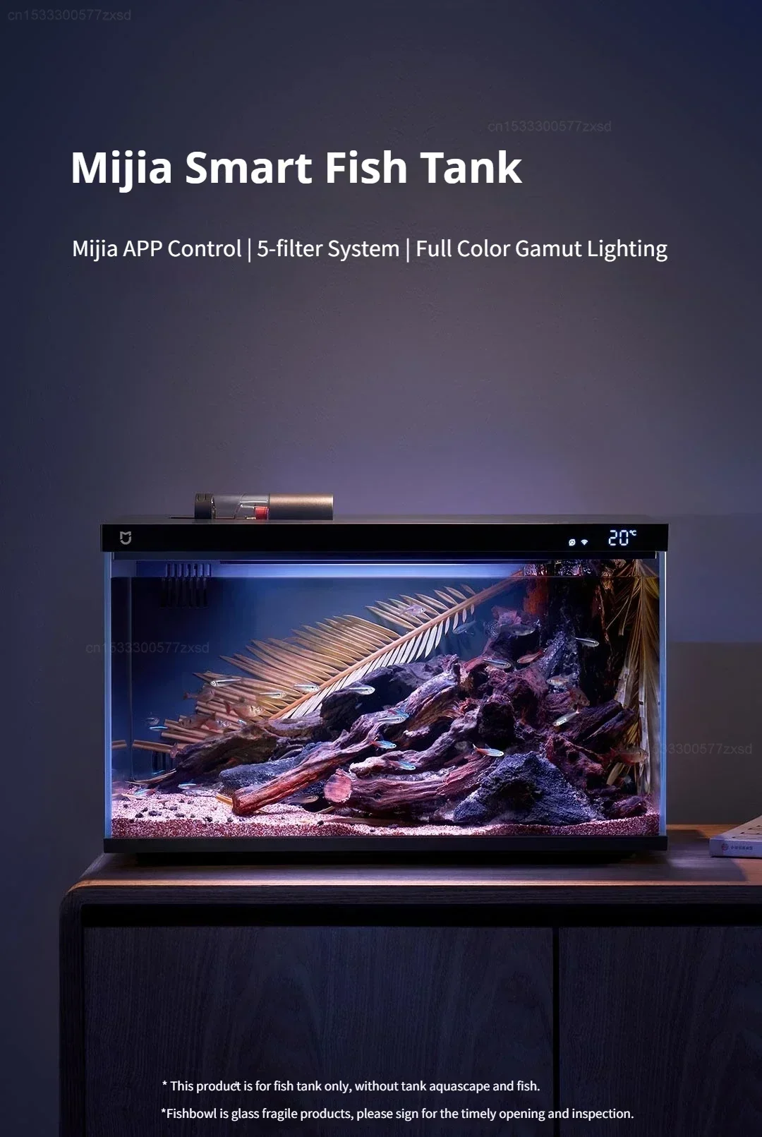 Xiaomi Mijia Smart Fish Tank MYG100 Work with Mijia APP Mobile Controlled Remote Feeding Smart Lighting System Light Aquarium