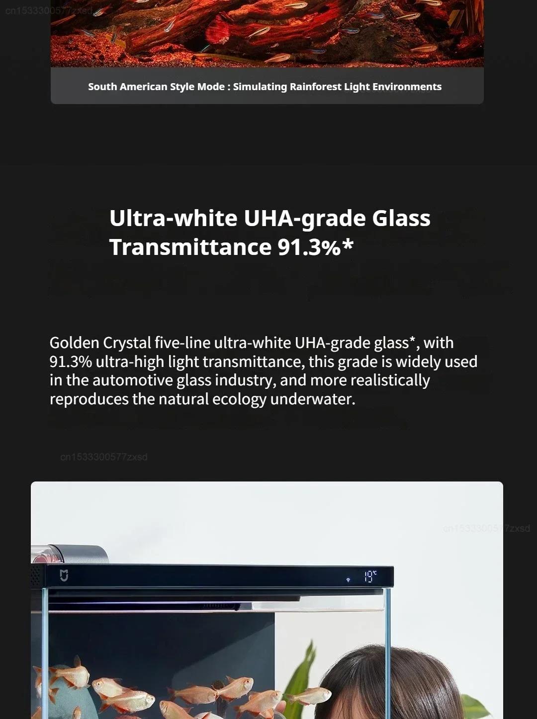 Xiaomi Mijia Smart Fish Tank MYG100 Work with Mijia APP Mobile Controlled Remote Feeding Smart Lighting System Light Aquarium