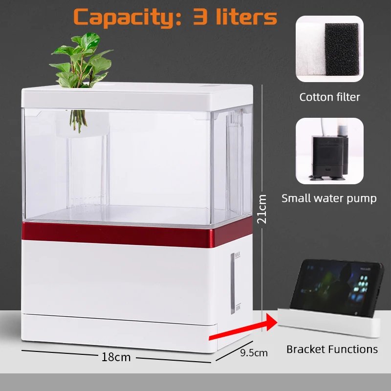 Fish tank living room small landscape ecological tank household USB powered mini tank fish tank Fish tank living room small landscape ecological tank household USB powered mini tank fish tank