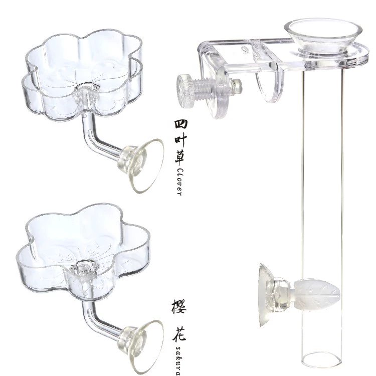 Aquarium Feeding Tray Clear Fish Shrimp Food Feeder Tube Dish Shrimp Bowl Feeding Ring Fish Tank Decoration Accessories