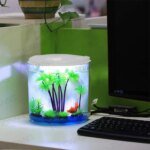 Desktop Small Fish Tank Living Room Household Lazy Mini Acrylic Goldfish Aquarium With Led Light And Filter Pump - Image 3