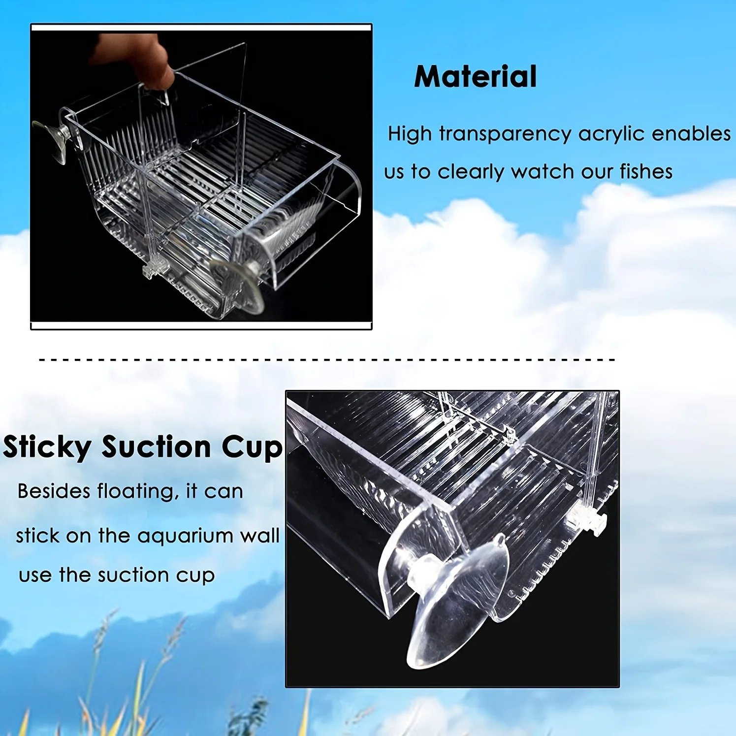 Fish breeding box, acrylic fish isolation box, with suction cups, aquarium incubator, suitable for baby fish, shrimp, clownfish, Fish breeding box, acrylic fish isolation box, with suction cups, aquarium incubator, suitable for baby fish, shrimp, clownfish,