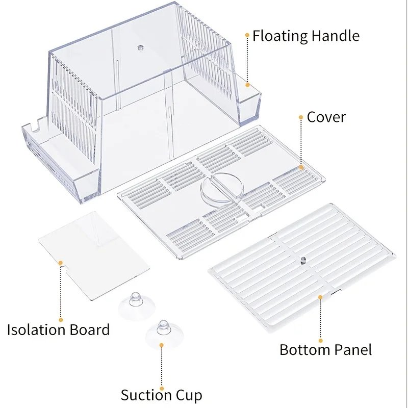 Fish breeding box, acrylic fish isolation box, with suction cups, aquarium incubator, suitable for baby fish, shrimp, clownfish, Fish breeding box, acrylic fish isolation box, with suction cups, aquarium incubator, suitable for baby fish, shrimp, clownfish,