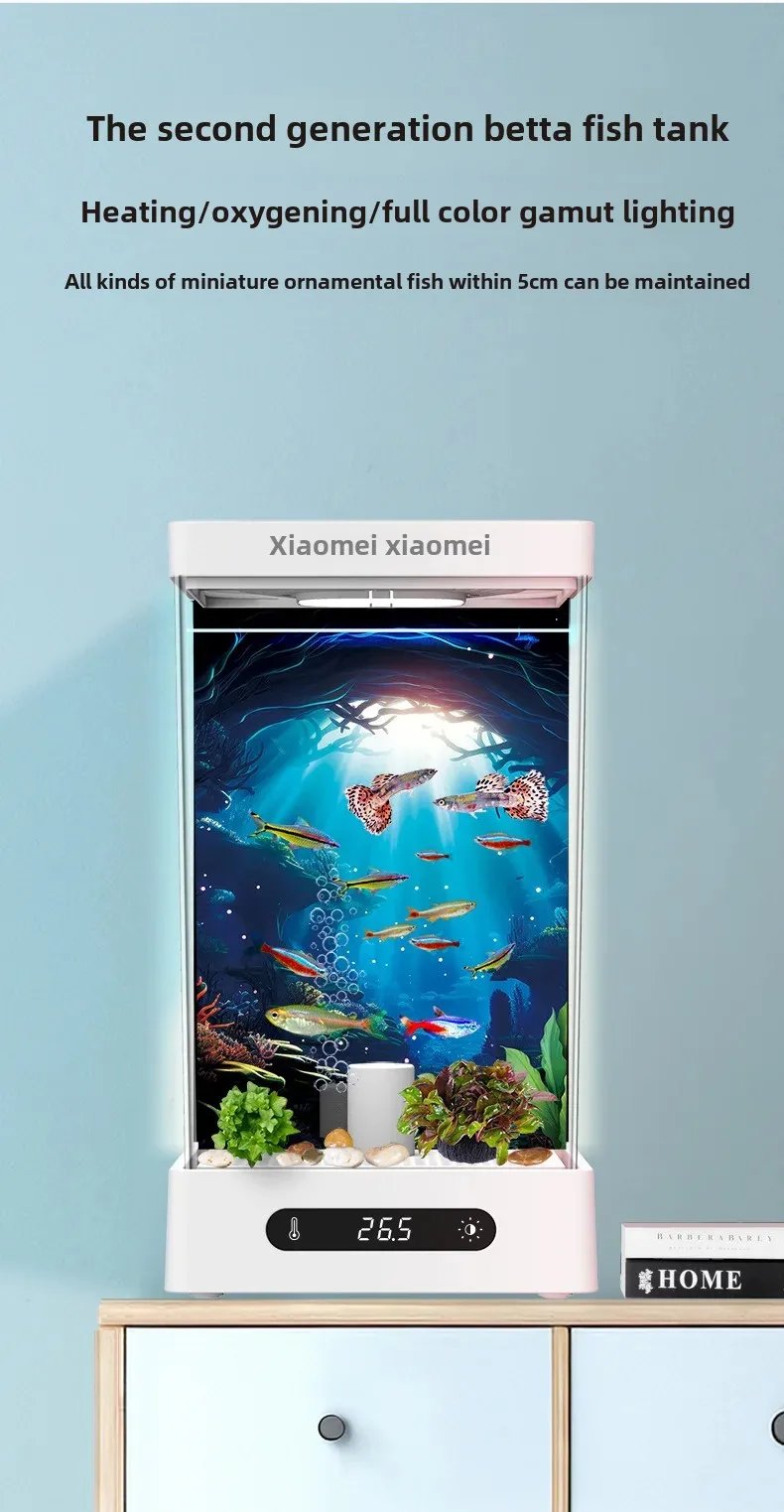 Smart betta dedicated fish tank desktop mini small ecological self-circulating desk aquarium fish tank