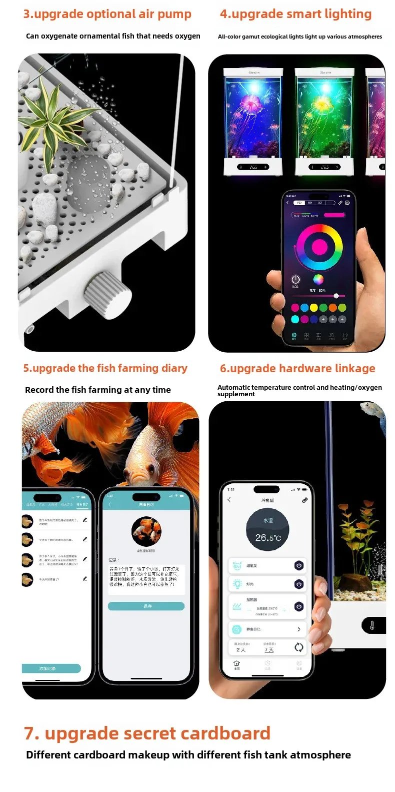 Smart betta dedicated fish tank desktop mini small ecological self-circulating desk aquarium fish tank