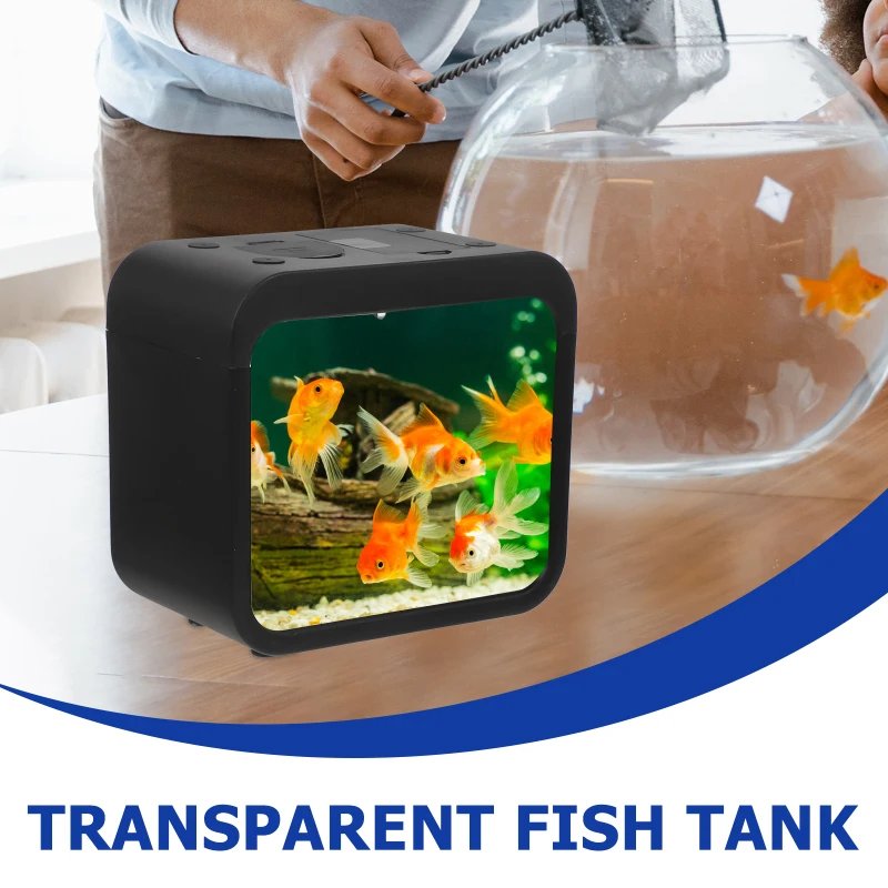 Creative aquarium LED decoration small aquarium fish tank betta transparent fish tank LED light goldfish small fish tank Creative aquarium LED decoration small aquarium fish tank betta transparent fish tank LED light goldfish small fish tank