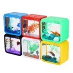 Creative aquarium LED decoration small aquarium fish tank betta transparent fish tank LED light goldfish small fish tank - Image 5