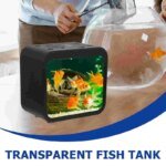 Creative aquarium LED decoration small aquarium fish tank betta transparent fish tank LED light goldfish small fish tank - Image 2