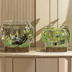 Clear Fish Tank Resistant Falling Round Desktop Aquarium Multifunctional Durable Ornamental Fish Decor - Image 2