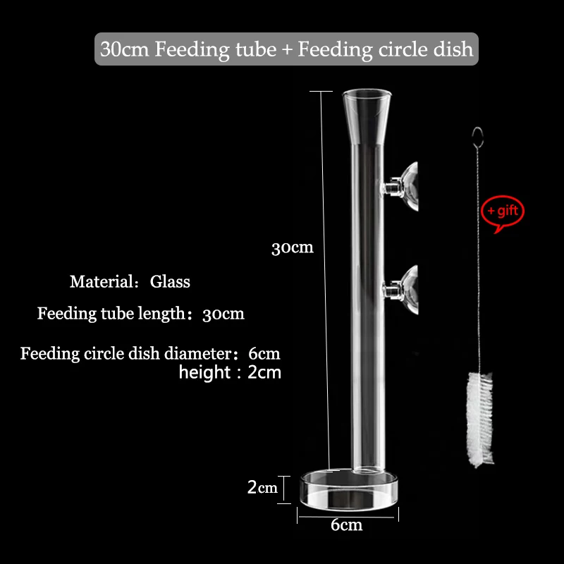 Glass Aquarium Feeder Tube Dish Transparent Fish Tank Shrimp Snail Food Feeder Bowl Aquarium Feeding Accessories Shrimp Feeders