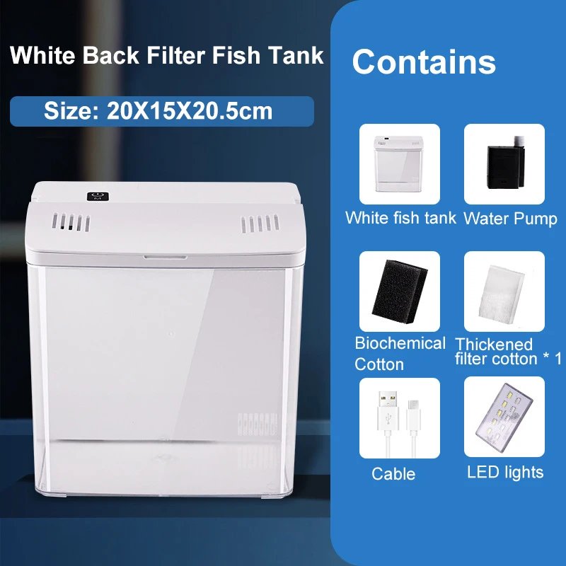 Fish tank living room small mini Douyu tank household tabletop ecological tank self circulating back filter goldfish tank Fish tank living room small mini Douyu tank household tabletop ecological tank self circulating back filter goldfish tank