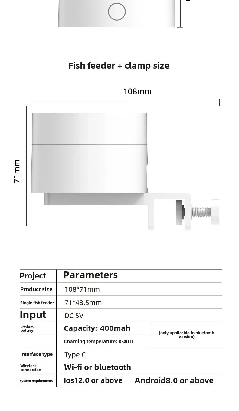 Intelligent Timed Fish Feeder for Small Fish - No Clogging, Perfect for Desktop Fish Tanks