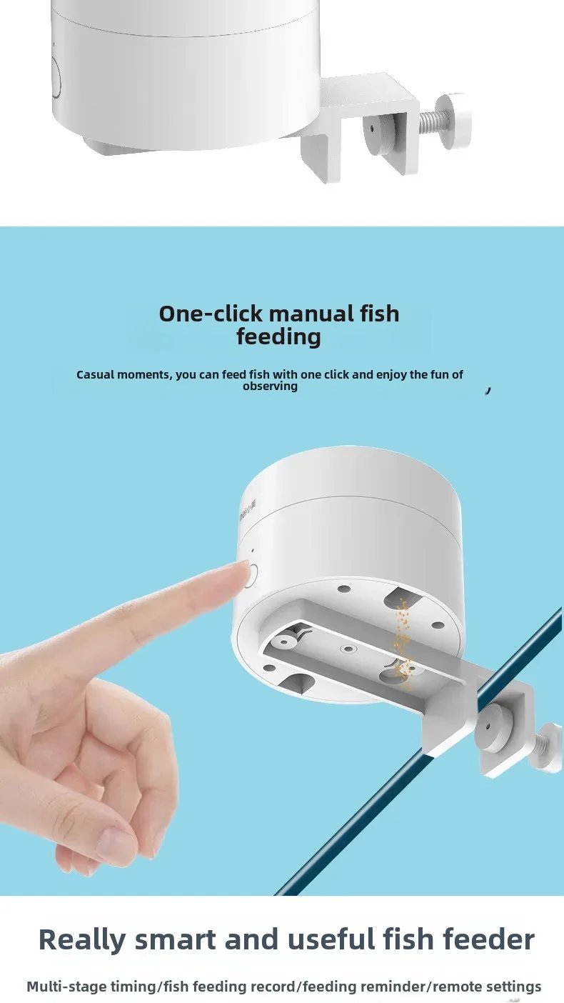 Intelligent Timed Fish Feeder for Small Fish - No Clogging, Perfect for Desktop Fish Tanks