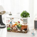 PET+ABS Fish Tank New Transparent with Lid Aquarium Drop Resistant Hydroponic Tank Turtle Tank Home - Image 3