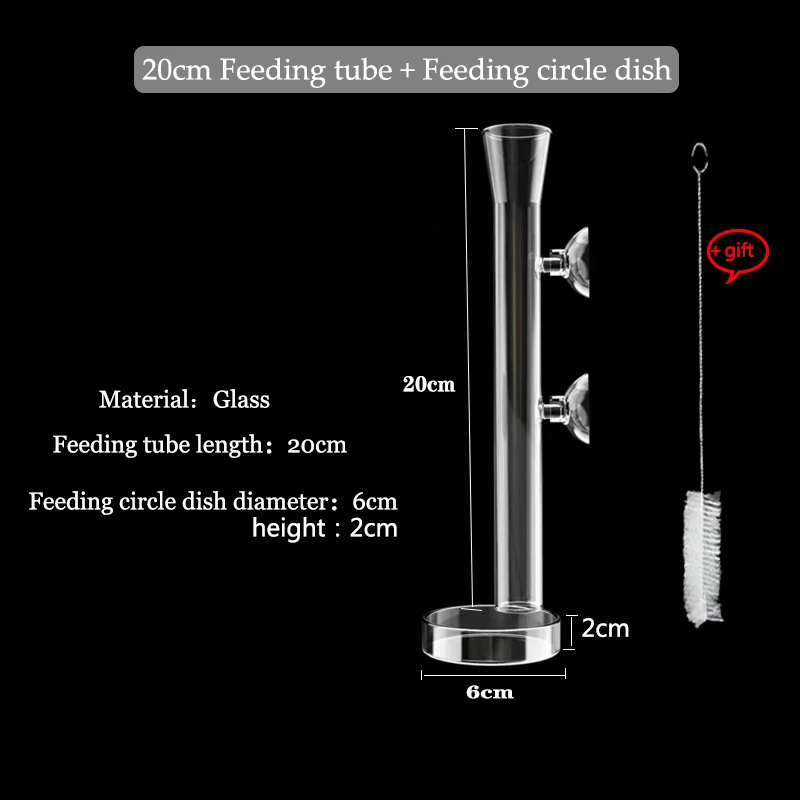 Glass Aquarium Feeder Tube Dish Transparent Fish Tank Shrimp Snail Food Feeder Bowl Aquarium Feeding Accessories Shrimp Feeding