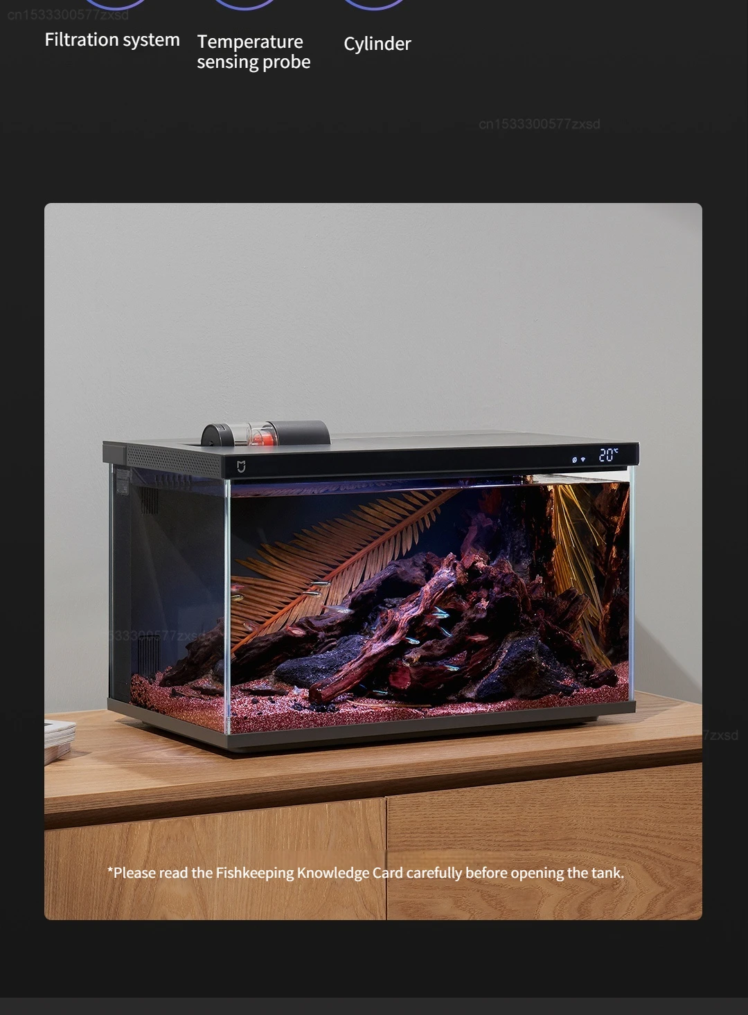 Xiaomi Mijia Smart Fish Tank MYG100 Work with Mijia APP Mobile Controlled Remote Feeding Smart Lighting System Light Aquarium Xiaomi Mijia Smart Fish Tank MYG100 Work with Mijia APP Mobile Controlled Remote Feeding Smart Lighting System Light Aquarium