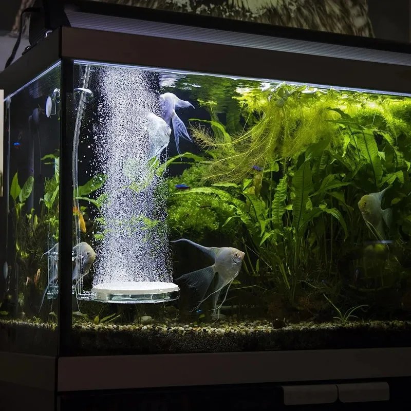 Aquarium Air Stone Fish Tank Nano Bubble Stone Kit With Control Valve Quiet Oxygen Diffuser oxygenator Very easy to use.