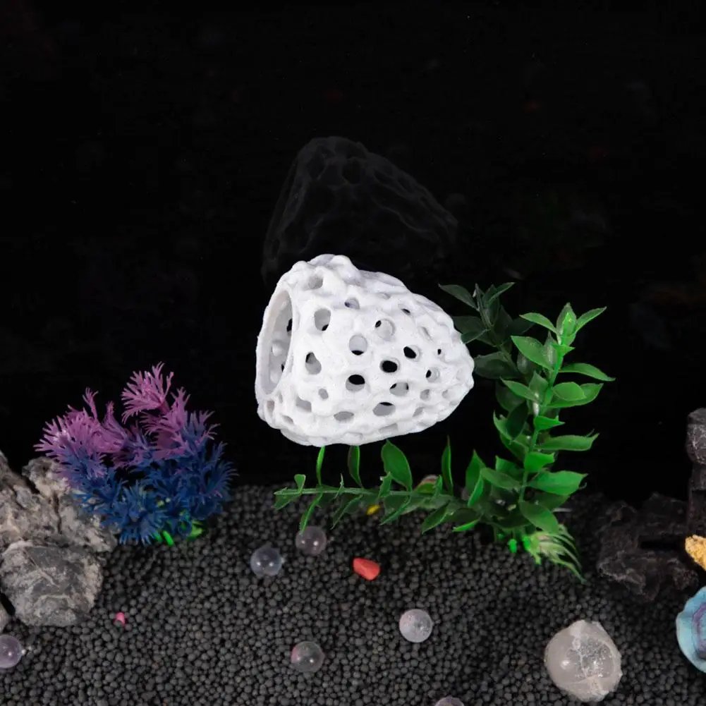 1/2PCS Simulated Porous Coral Stone Aquarium Hides Shelter House Small Fish Tank Decoration Aquaculture Shrimp Cave Pet Supplies