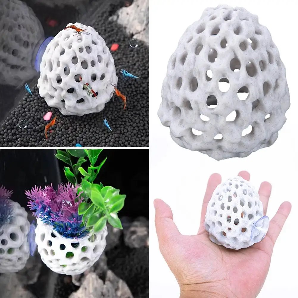 1/2PCS Simulated Porous Coral Stone Aquarium Hides Shelter House Small Fish Tank Decoration Aquaculture Shrimp Cave Pet Supplies