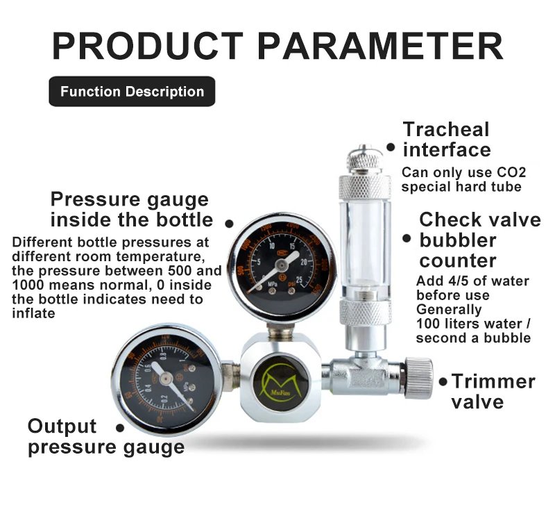 DIY Aquarium CO2 Regulator Magnetic Solenoid Kit Check Valve Fish Tank Accessories CO2 Control System Reactor Generator Set
