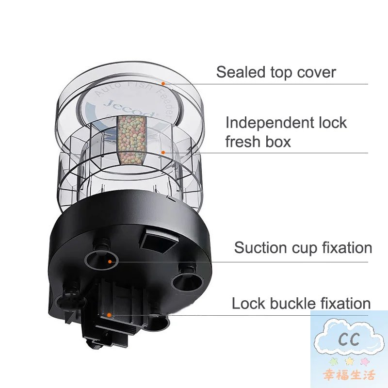 2025 HUA HUA Automatic Fish Tank Feeder Remote Control Timed Quantified Large Capacity Food Dispenser For Aquarium Pet Fish