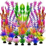 25/26PCS Artificial Aquarium Decor Plants Water Weeds Ornament Aquatic Plant Fish Tank Grass Decoration Accessories