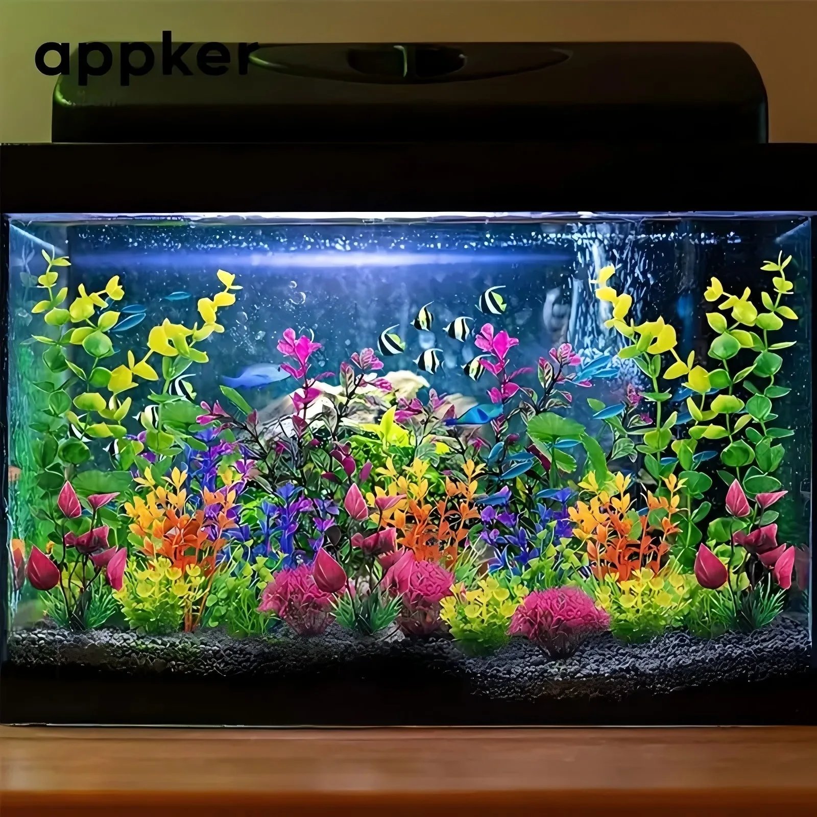 25/26PCS Artificial Aquarium Decor Plants Water Weeds Ornament Aquatic Plant Fish Tank Grass Decoration Accessories