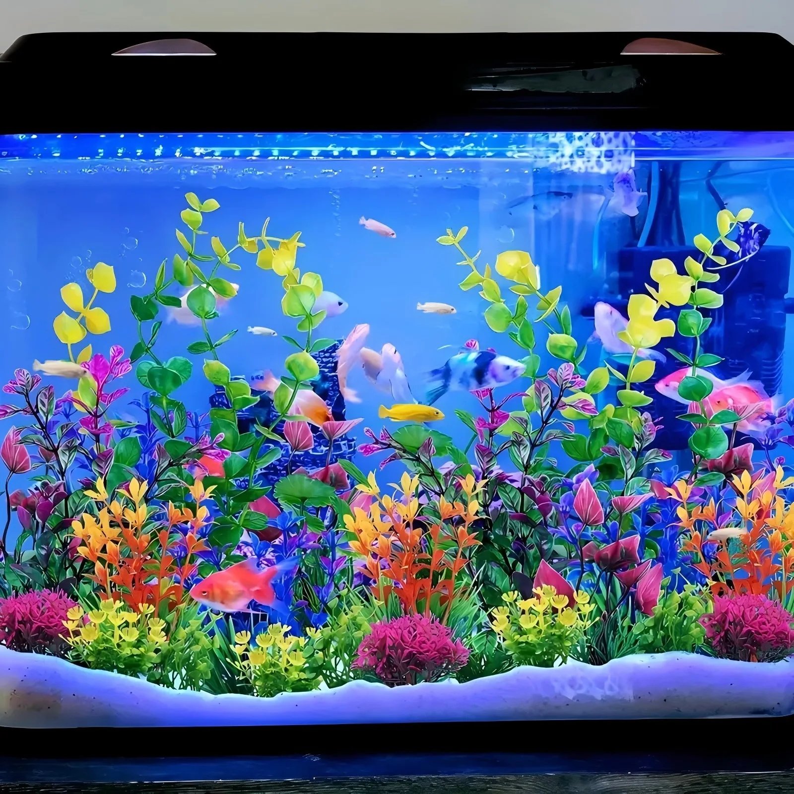 25/26PCS Artificial Aquarium Decor Plants Water Weeds Ornament Aquatic Plant Fish Tank Grass Decoration Accessories