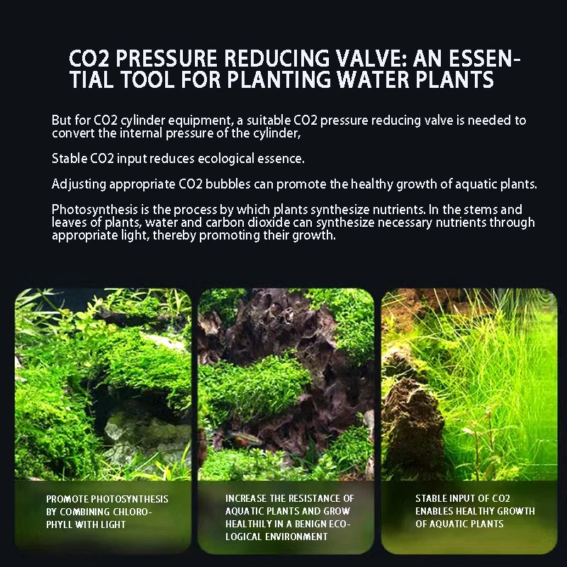 Aquarium DIYCO2 regulator W21.8/CGA320/G3-4/G5-8/TR21/3-8unf gas cylinder nut docking type fish tank CO2 pressure reducing valve