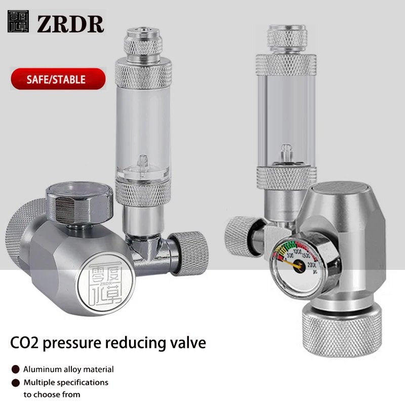 Aquarium DIYCO2 regulator W21.8/CGA320/G3-4/G5-8/TR21/3-8unf gas cylinder nut docking type fish tank CO2 pressure reducing valve