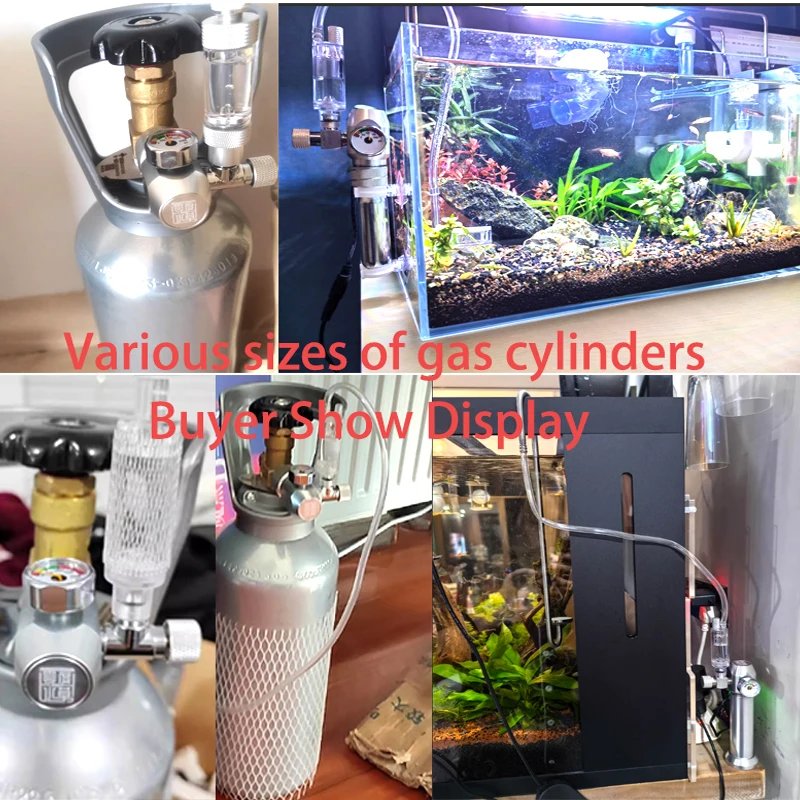 Aquarium DIYCO2 regulator W21.8/CGA320/G3-4/G5-8/TR21/3-8unf gas cylinder nut docking type fish tank CO2 pressure reducing valve